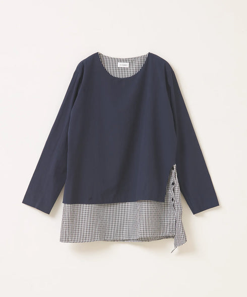 BASIC&ストライプ レイヤードトップス